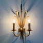 Ferro Art Gold Bulrush Wall Lights 1970's