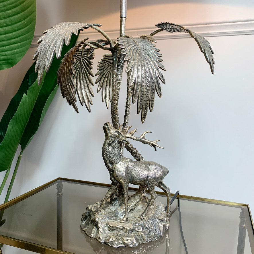 Valenti Stag Silver Table Lamp 1970's