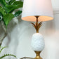 Italian Gilt Metal and White Ceramic Pineapple Table Lamp