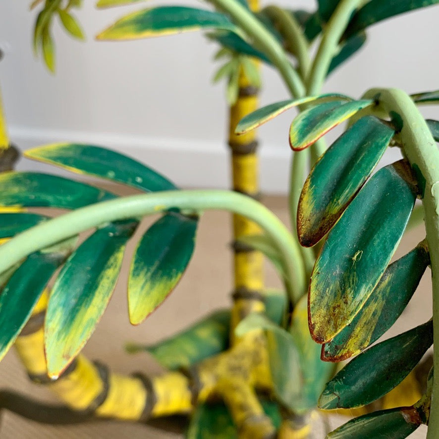 Polychrome Green Palm Tree Floor Lamp France 1940's
