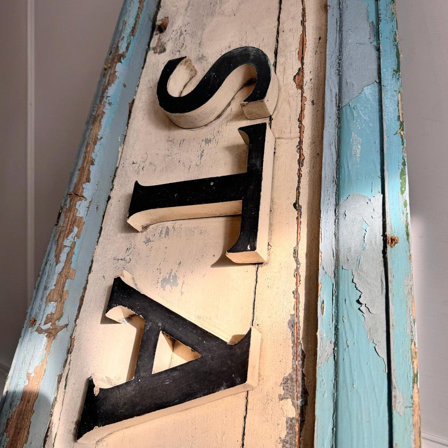 Wooden Shop Sign from Historic Hastings Stationers 1950's