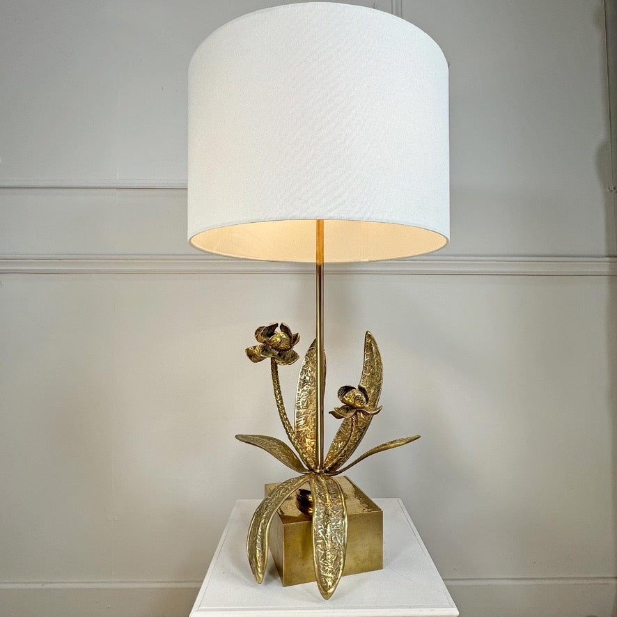 Bronze Flower Table Lamp attributed to Maison Jansen circa 1950