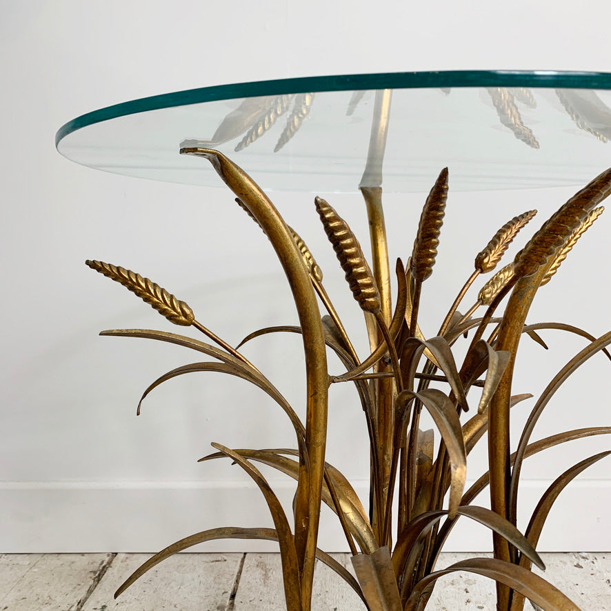Gold Wheat Sheaf Side Table