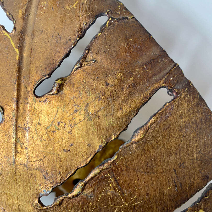 Single Gold Maison Jansen Monstera Leaf Wall Light