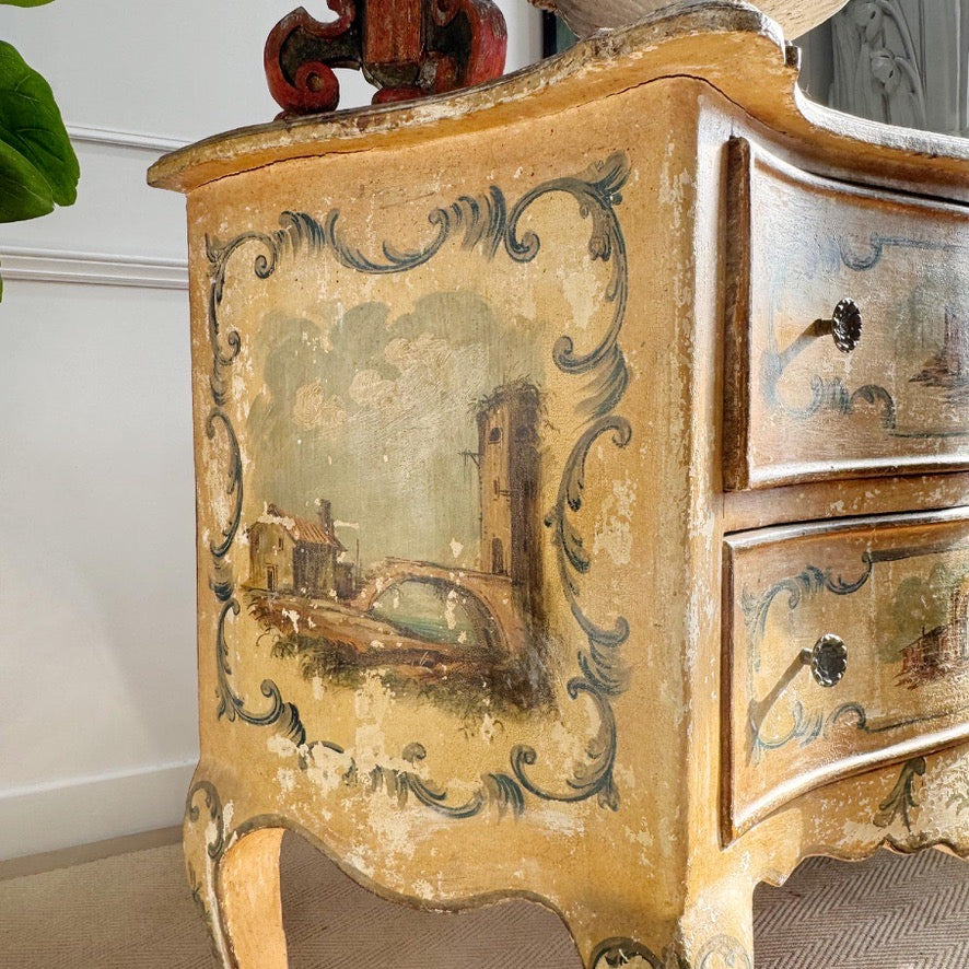 Antique Venetian Painted Chest of Drawers 18th Century