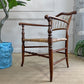 19th Century Herringbone Woven Elbow Chair with Stick Back