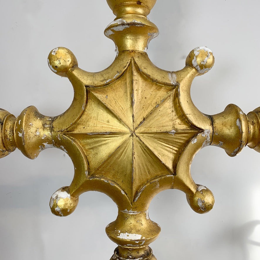Early 19th Century Giltwood and Gesso Large Italian Cross