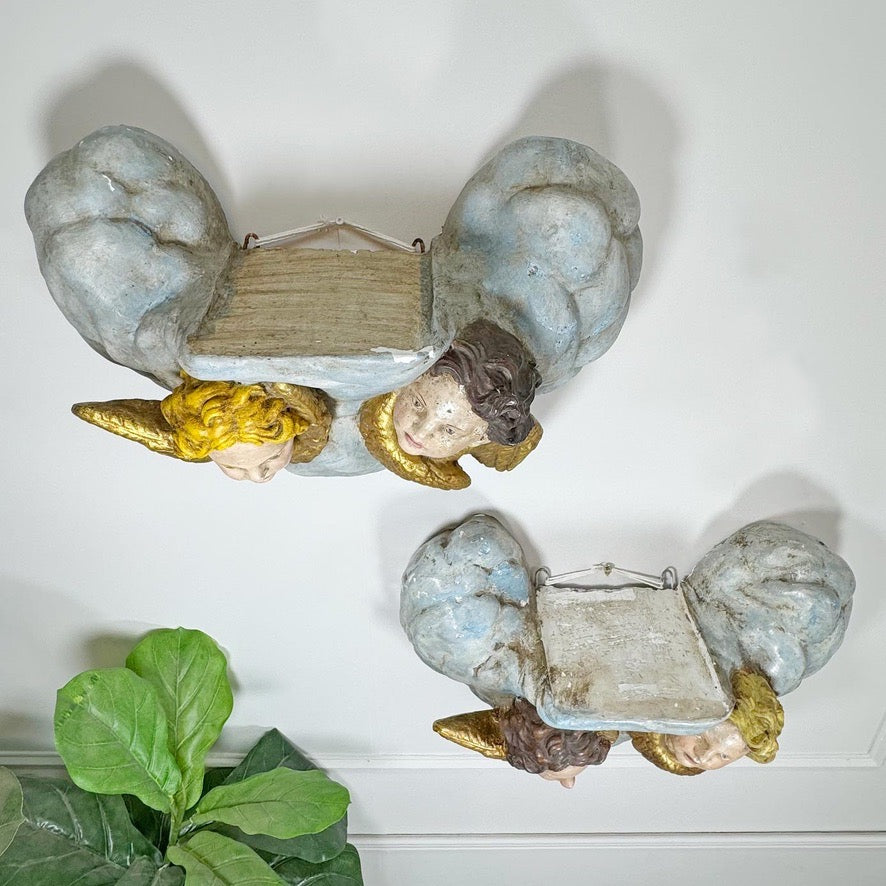 Plaster Putto Wall Shelves Circa 1920