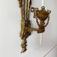 Antique French Faceted Gold Mirror Wall Sconce