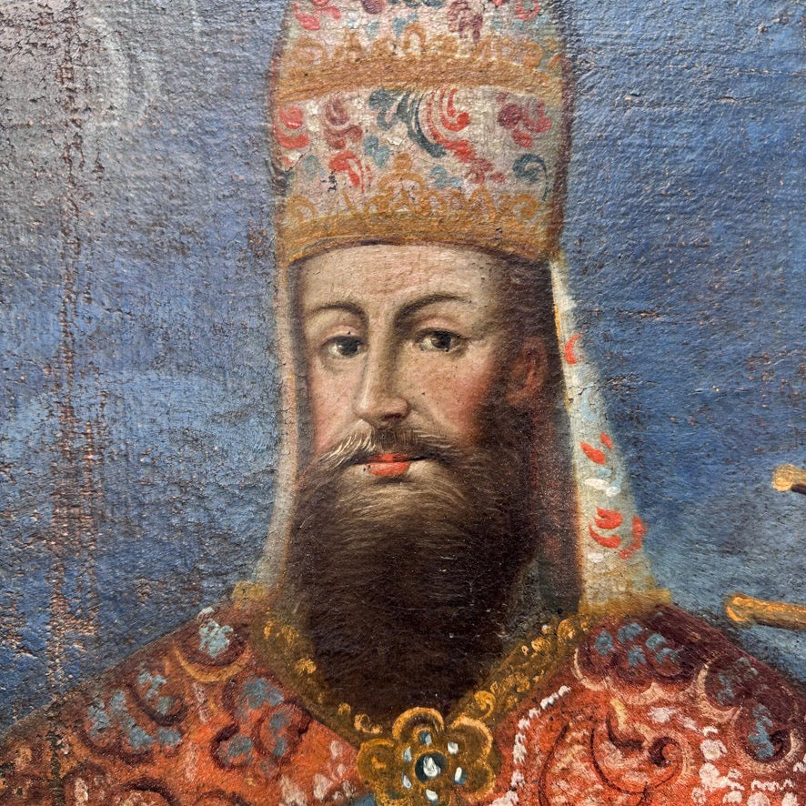18th Century Cuzco School Oil Painting on Canvas Pope Gregory XIII