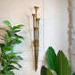 Brutalist Gold Lotus Torchiere Wall Light by Tom Greene for Feldman 1970's