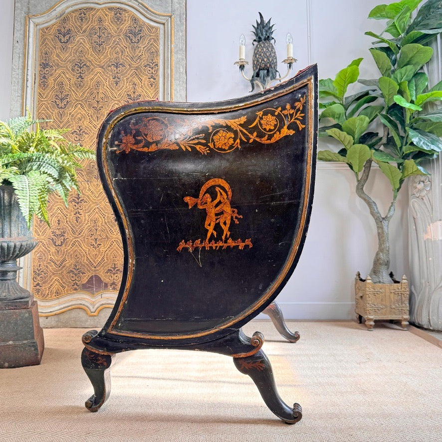 18th Century French Sleigh Form Ducal Crown Chair of Significant Importance