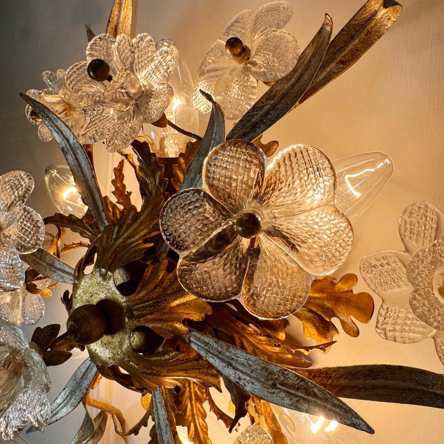 Banci Firenze Murano Glass Flush Light 1950's Italy