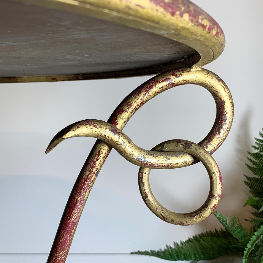 Wrought Iron Gilt Coffee Table by Rene Drouet 1940's