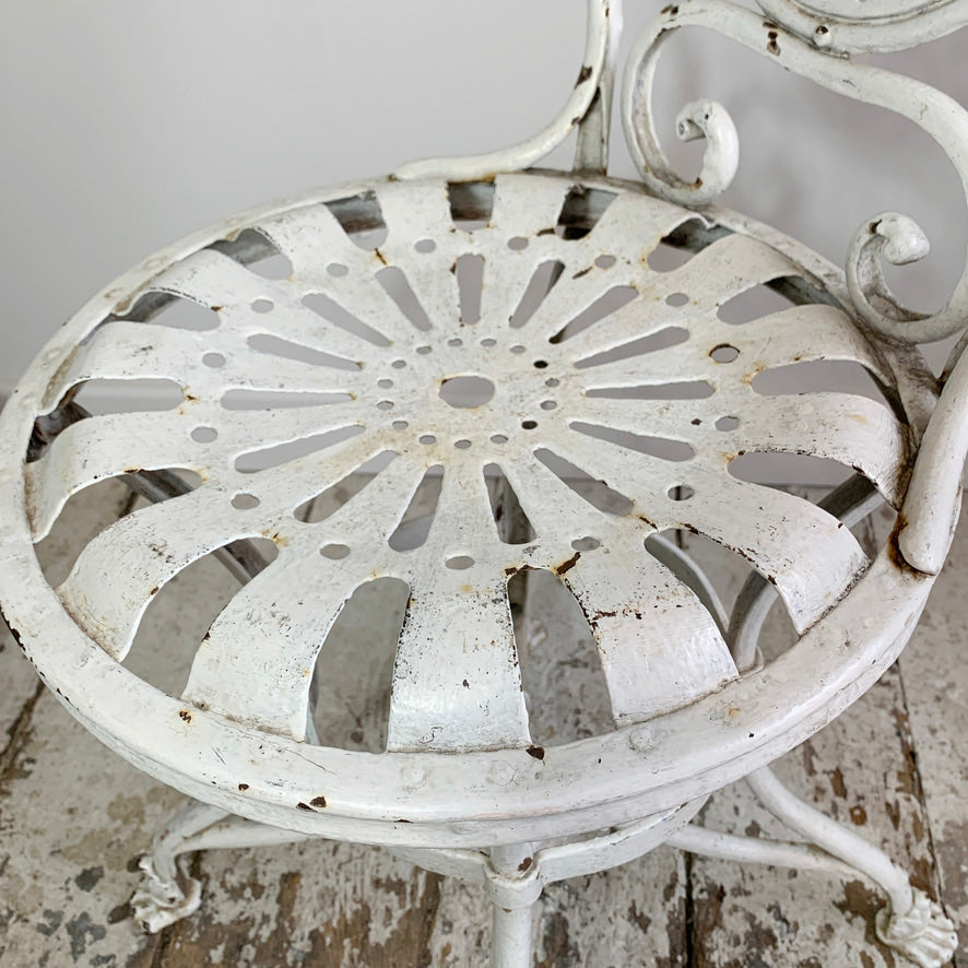19th Century White Lions Paw Arras Orangery Chair