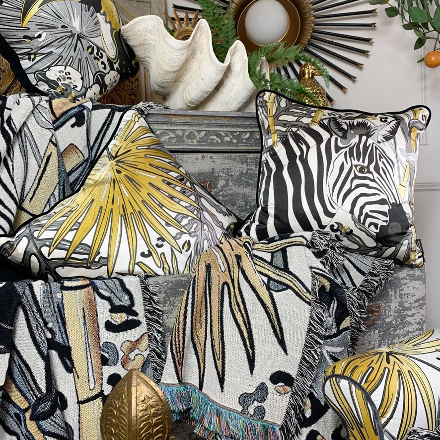 The Tropics Collection 'Palm' Luxury Silk Cushion