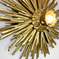 Large Water Gilded Gold Wooden Chapel Sunburst Flush Light