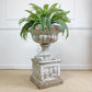 19th Century White Terracotta Tazza Urn on Plinth