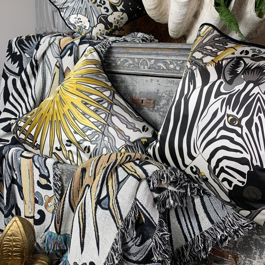 The Tropics Collection 'Palm' Luxury Silk Cushion