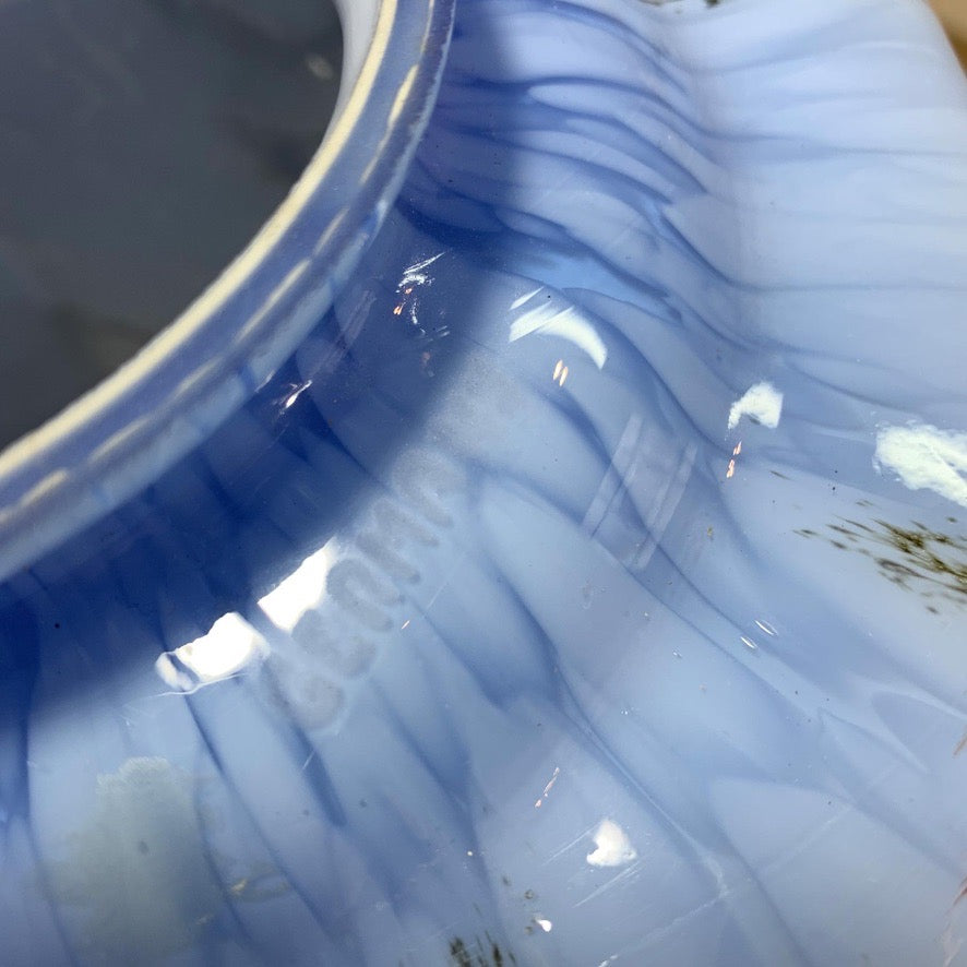 1920s German Art Deco Blue Glass Ceiling Pendant Light