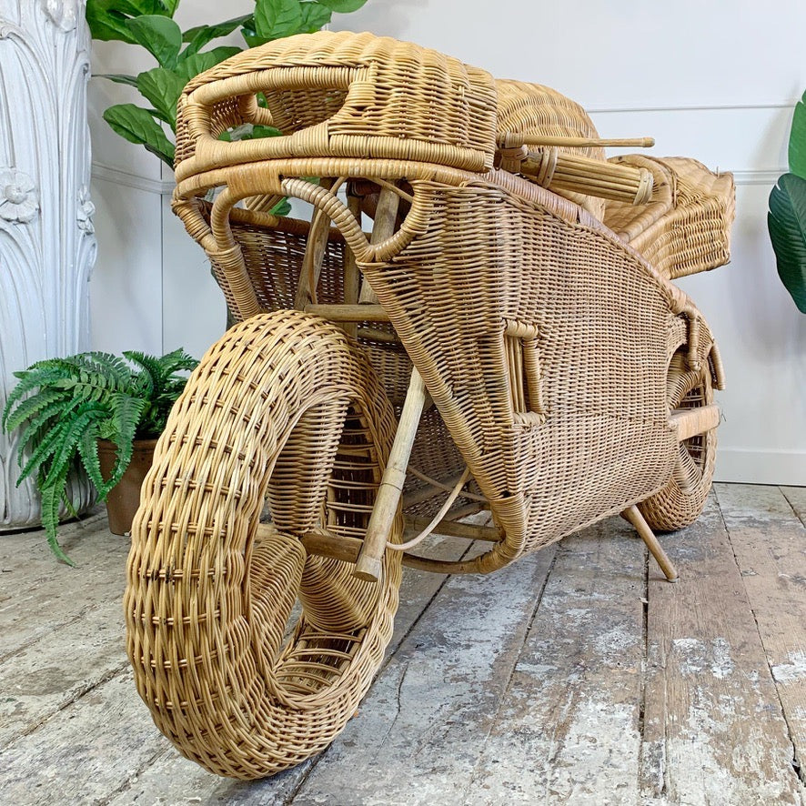 Incredible Life Size Wicker and Bamboo Racing Motorbike