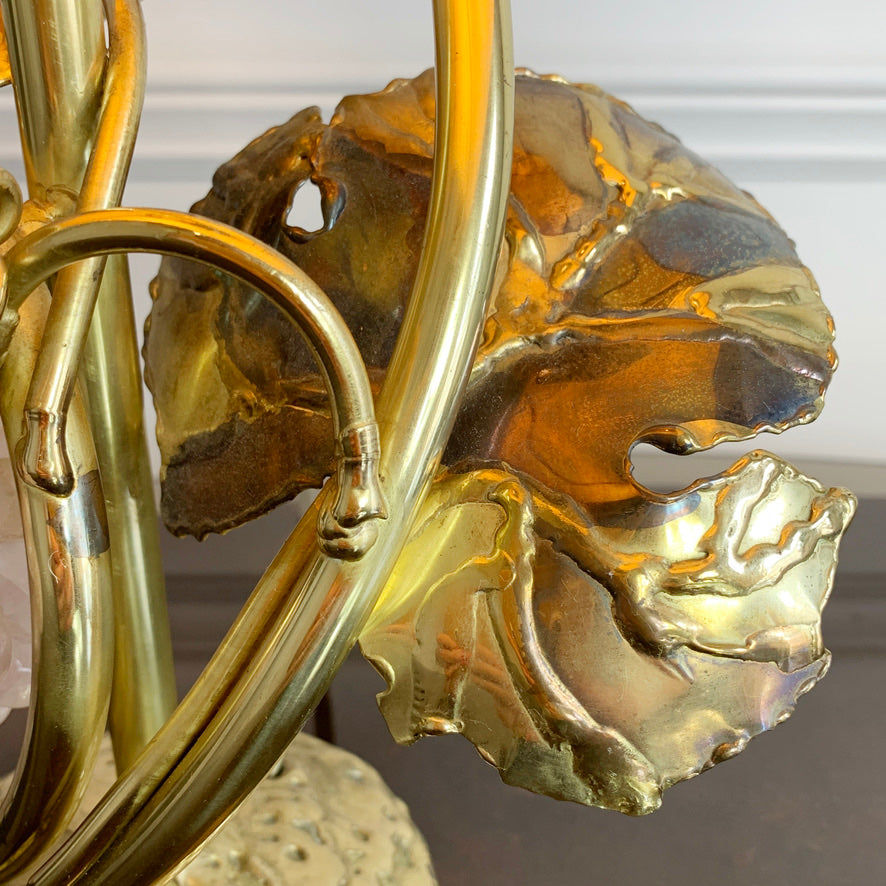 Isabelle Faure Rose Quartz Gold Table Lamp