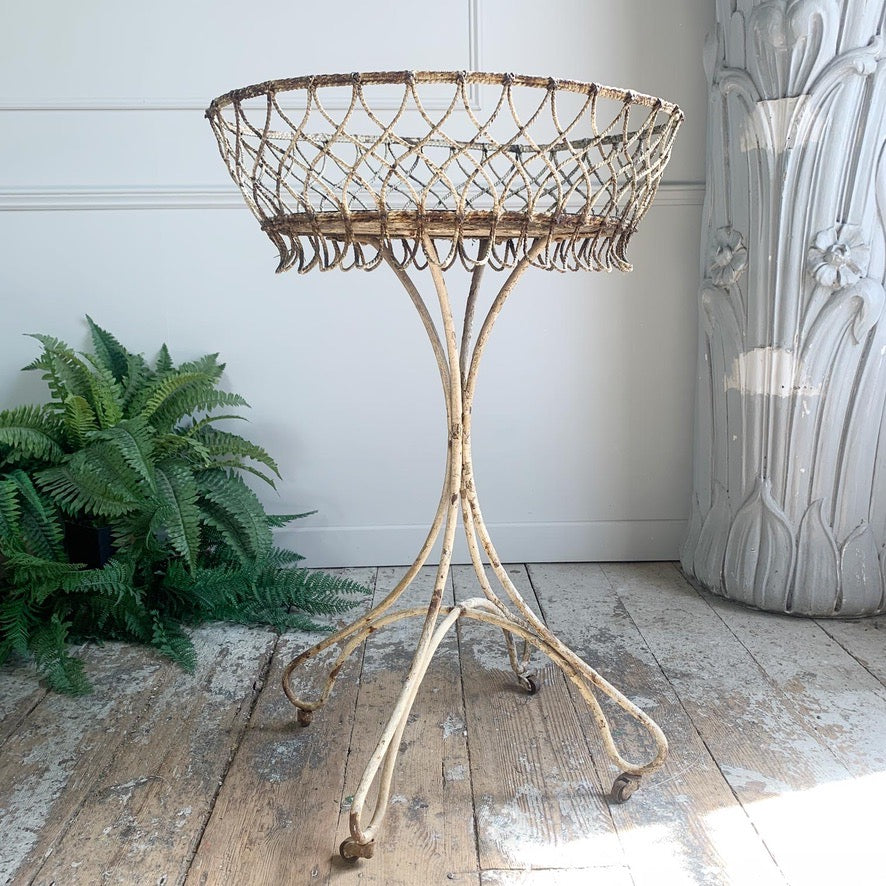 Early 20th Century French White Jardiniere on Castors