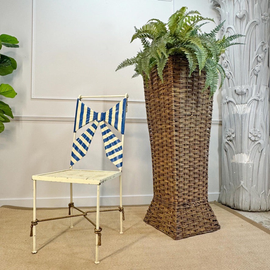 Very Large Hand Woven Willow Plant Stand 1970's England