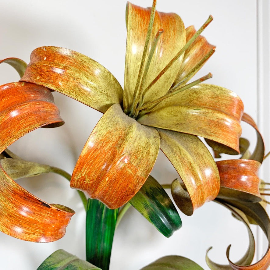 Italian Lily Tole Wall Lights 1970's