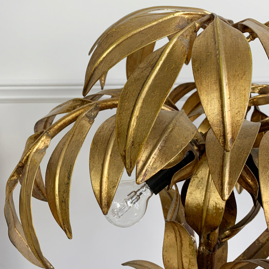Hans Kogl Gold Palm Tree Table Lamp, 1970's