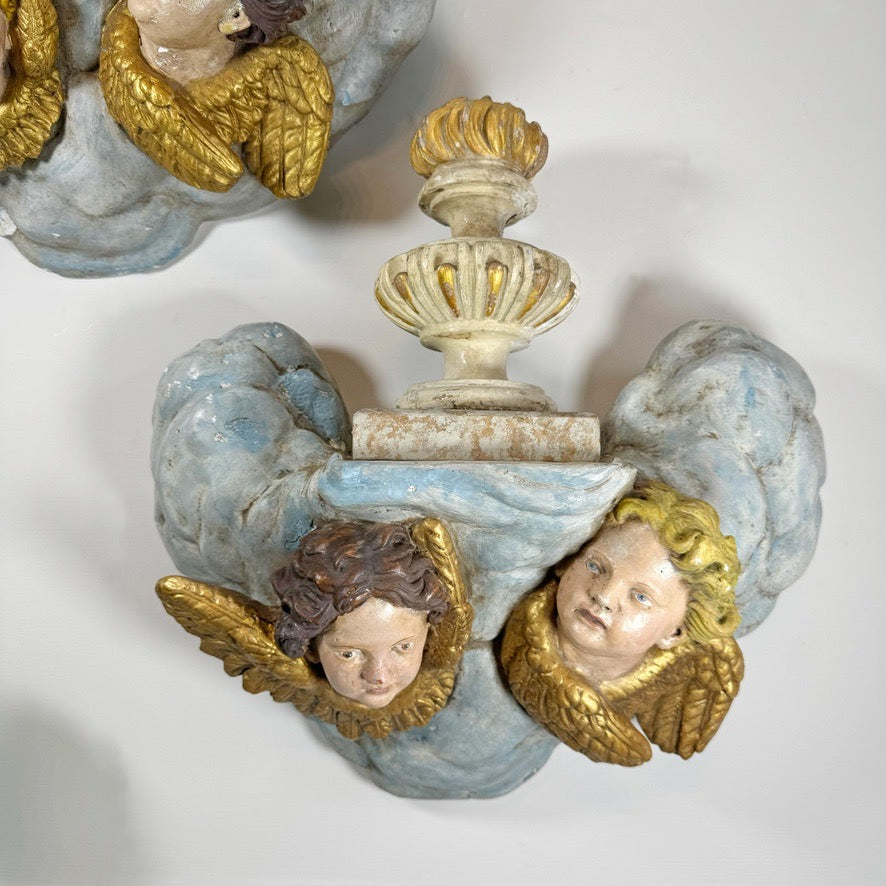 Plaster Putto Wall Shelves Circa 1920