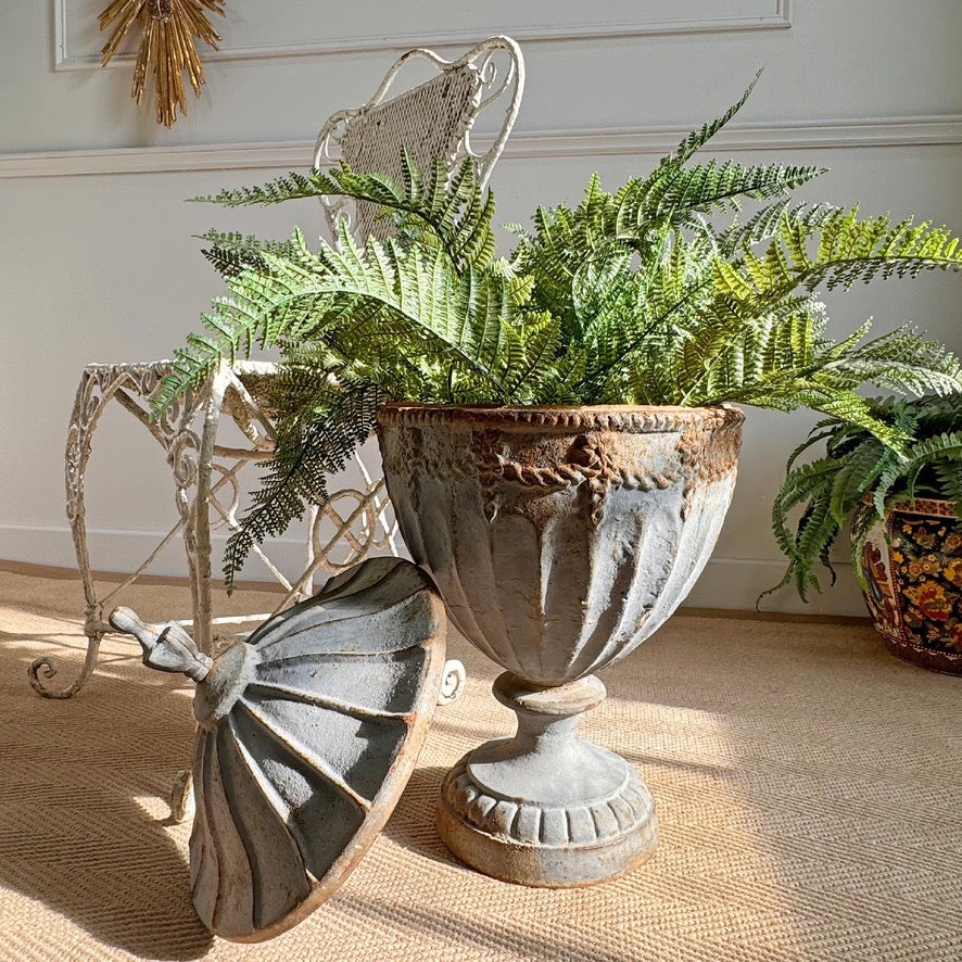 Antique Adam Style Cast Iron Urn attributed to the Carron Iron Works