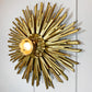 Large Water Gilded Gold Wooden Chapel Sunburst Flush Light
