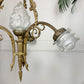 Art Nouveau Bronze and Glass Torchiere and Flower Chandelier circa 1905
