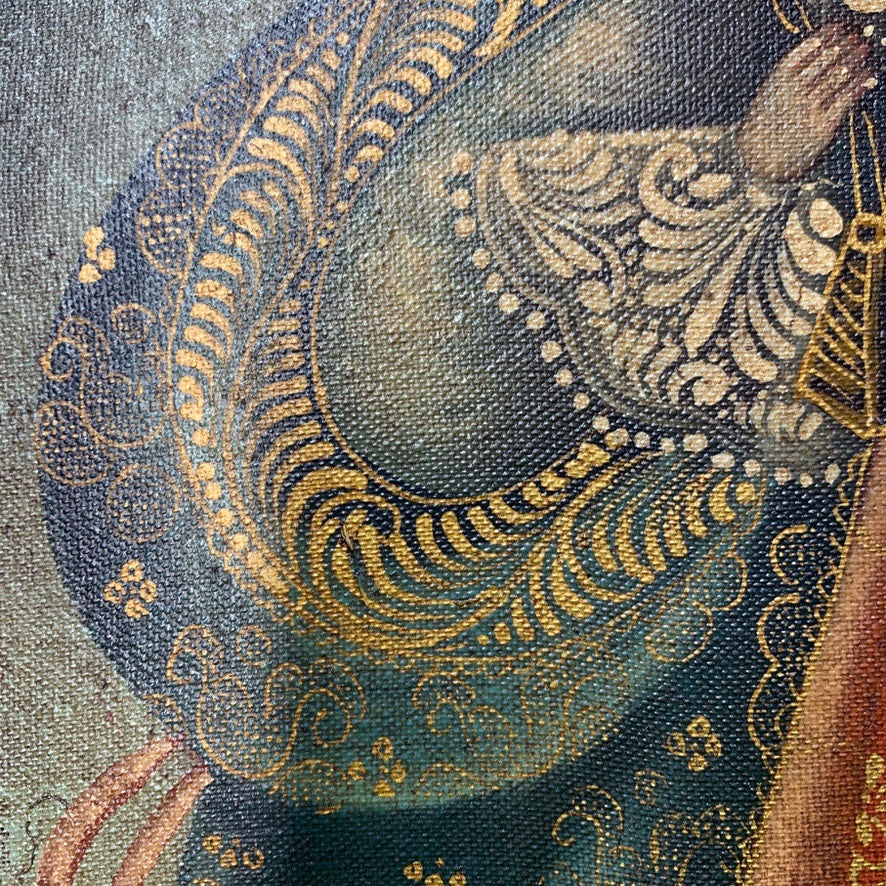 19th Century Cuzco School Oil On Canvas Archangel Michael