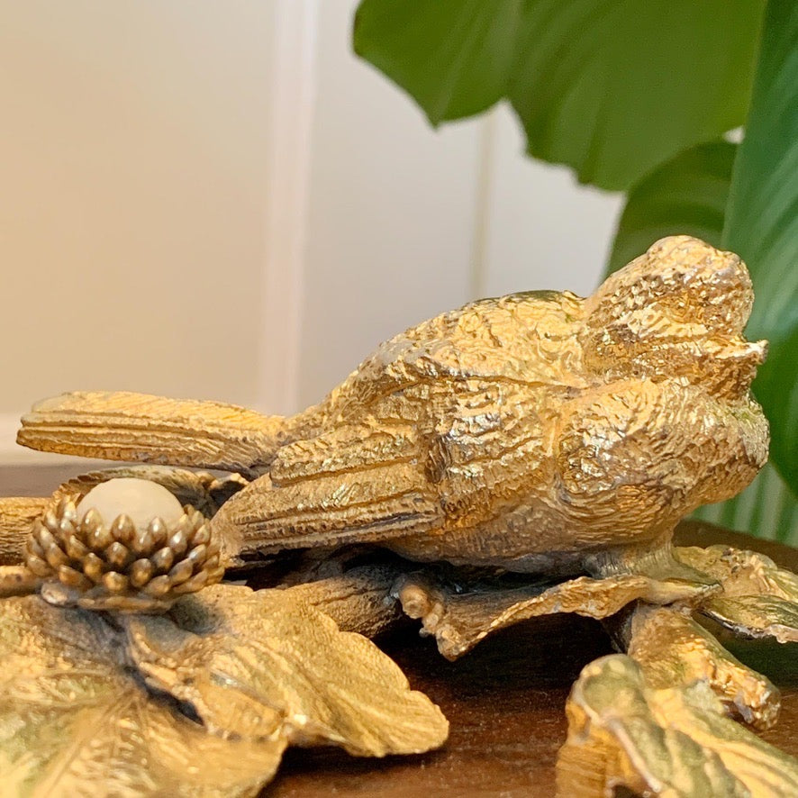 Fondica Gold Bird & Flowers Table Light, by Regis Dho
