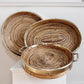Gabriella Crespi Style Pencil Reed Banded Trays Set of 3
