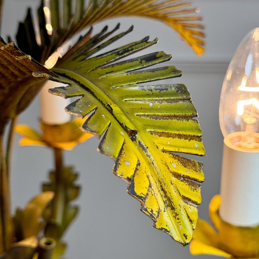 1970s Italian Palm Leaf Chandelier