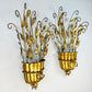 1950's Italian Gilt Scroll and Leaf Wall Lights