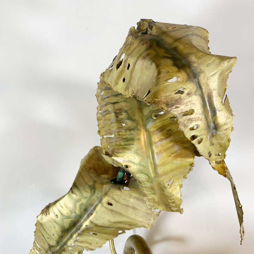 Pair of Signed P. Mas Rossi Naturalistic Gold Leaf Wall Lights