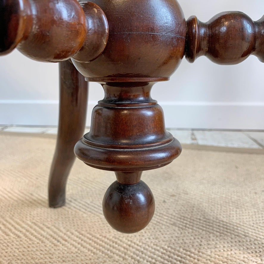 Antique Swedish Gypsy Table With Walnut Veneer