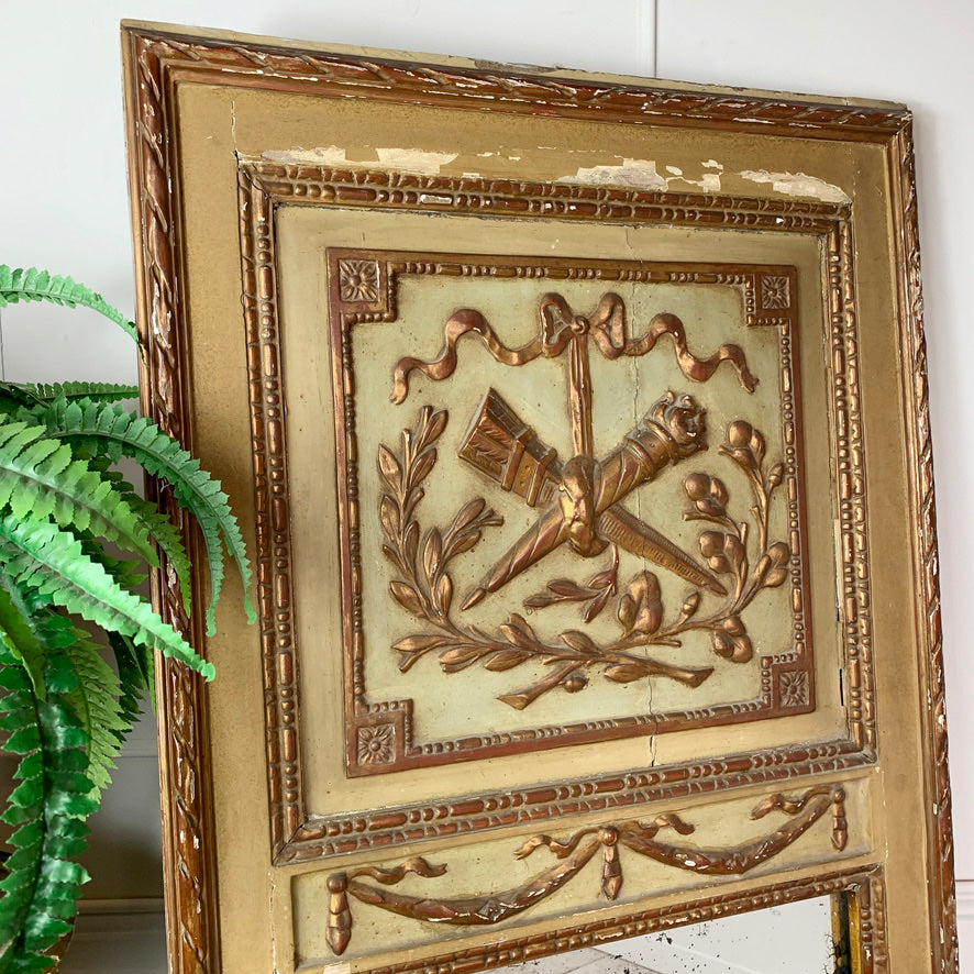 Early 19th C French Gilt Trumeau Mirror