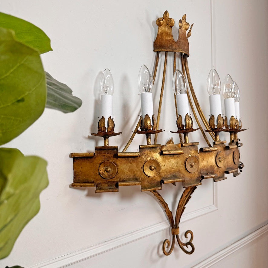 Vintage Ferro Wall Light 1950's Spain