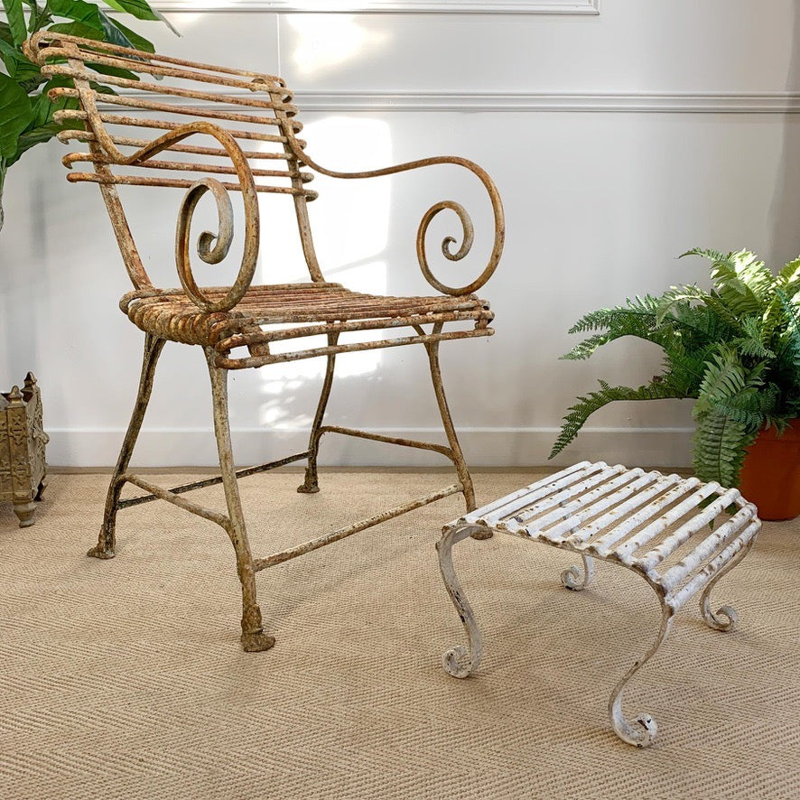 19th Century Wrought Iron Foot Stool