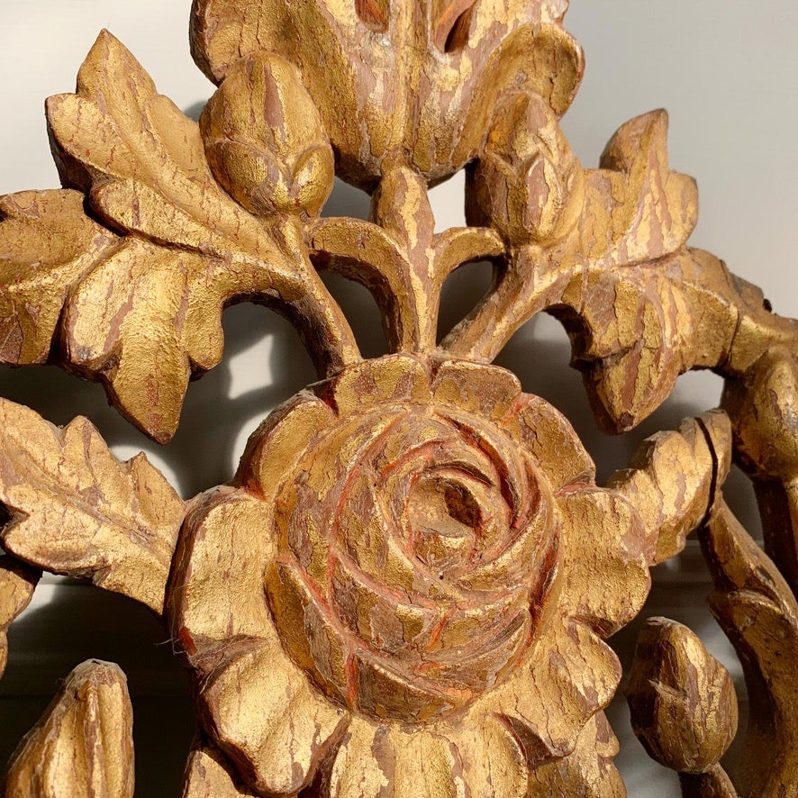 19th Century Giltwood Baroque Church Altar Vase