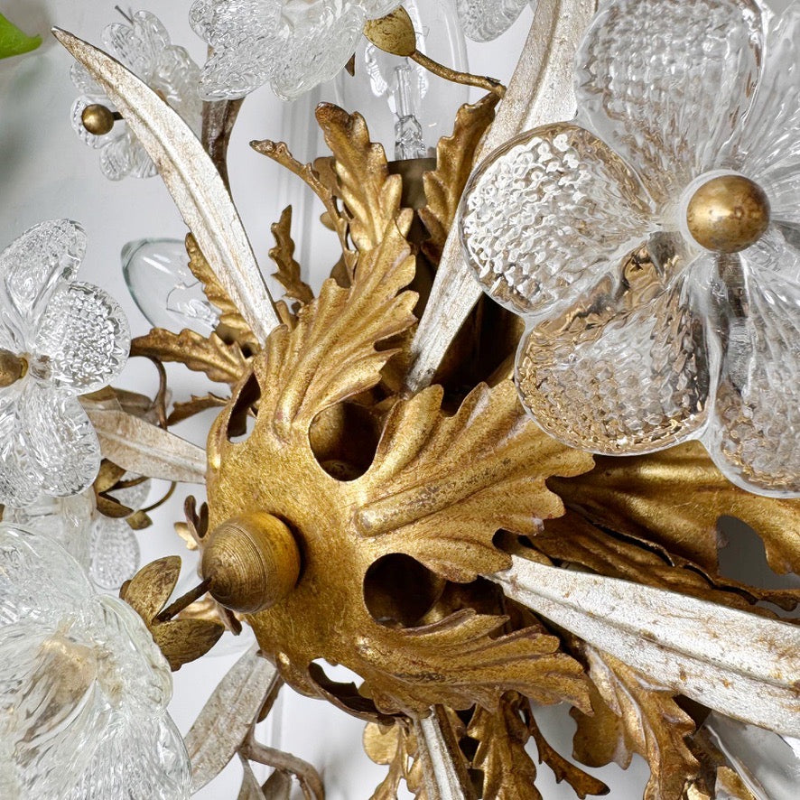 Banci Firenze Murano Glass Flush Light 1950's Italy