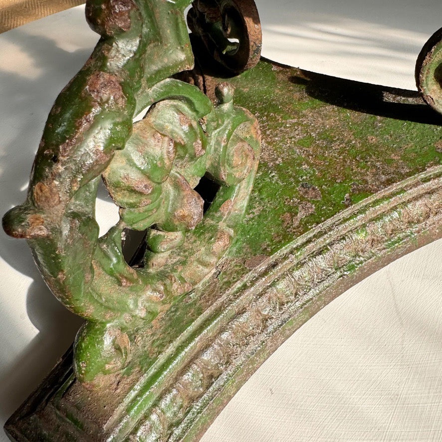 Antique Cast and Wrought Iron Marble Top Orangery Table