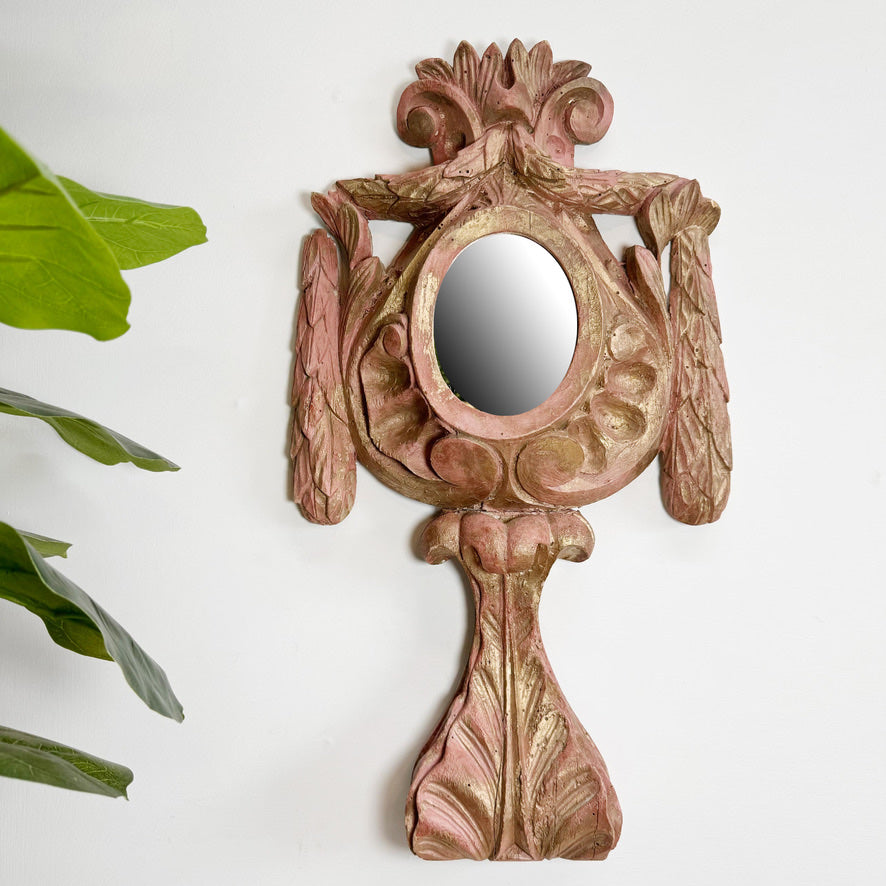 18th Century Painted Wooden Monstrance Mirror