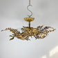 1950's Italian Gilt Leaf Fern Ceiling Light