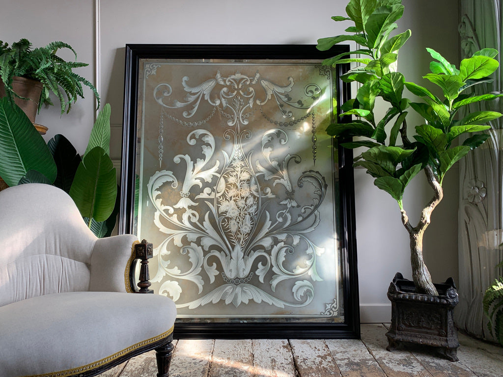 Exceptional late 19th Century Etched & Bevelled pub mirror